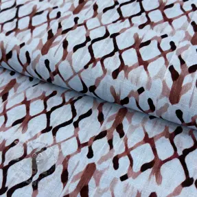 Viskoza z lanom Ivy Diamonds design A digital print
