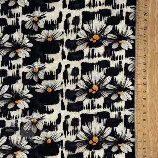 Viskoza z lanom Daisy design A digital print