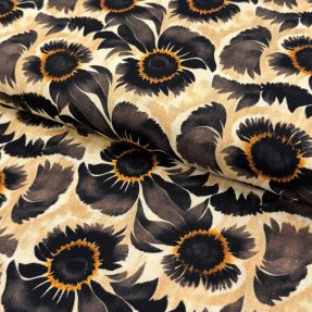 Viskóza s ľanom Sunlower design A digital print