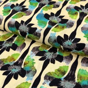 Lan viskoza Artificial flower design A digital print