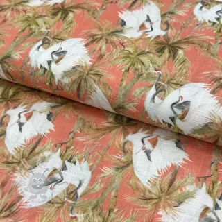 Viskoza z lanom Crane bird design B digital print