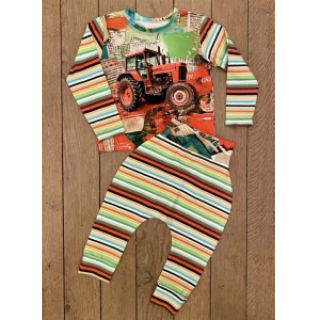 Pletenina Great big farm green stripe digital print