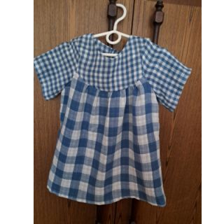 Dvojna gaza/muslin Double sided CHECKS MINI indigo