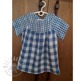 Dvojna gaza/muslin Double sided CHECKS MINI indigo