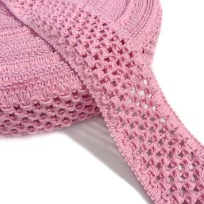 Pleteni trak 5 cm pink