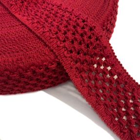Pleteni trak 5 cm red