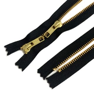 Kovinska zadrga Dva drsnika 72 cm black/gold