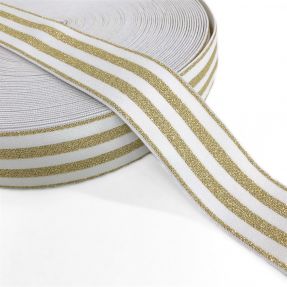 Elastika gladka 4 cm LUREX GOLD off white
