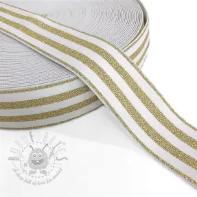 Elastika gladka 4 cm LUREX GOLD off white
