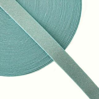 Elastika gladka 2,5 cm glitter mint