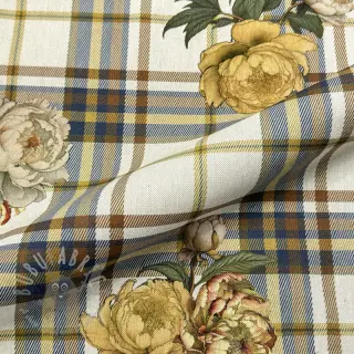 Dekorativno blago Linenlook Classic Peony Check digital print