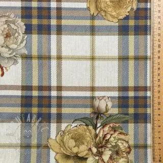 Dekorativno blago Linenlook Classic Peony Check digital print