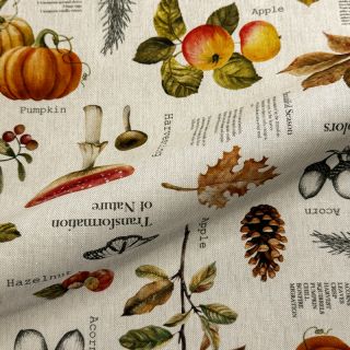 Dekorativno blago Linenlook Fall Harvest Recipe digital print