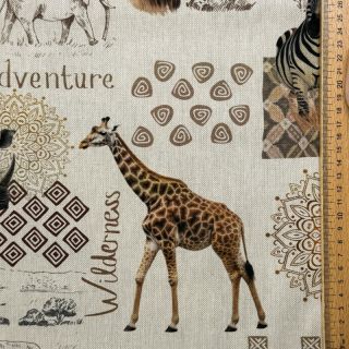 Dekorativno blago Linenlook Wildlife Safari Trip digital print