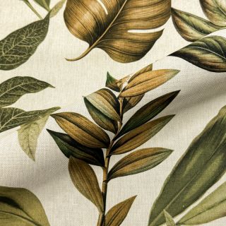 Dekorativno blago Linenlook Botanic Bold Leaf digital print