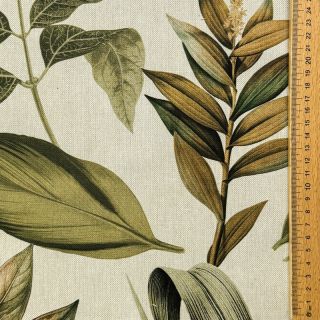 Dekorativna tkanina Linenlook Botanic Bold Leaf digital print