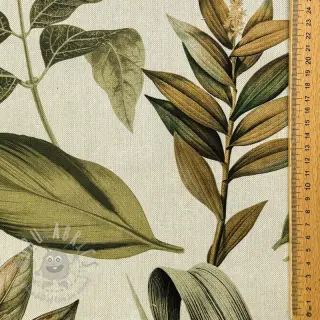 Dekorativno blago Linenlook Botanic Bold Leaf digital print