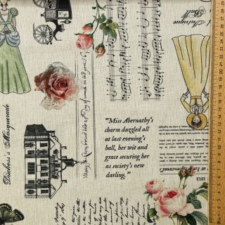 Dekorativno blago Linenlook Regal Newspaper digital print