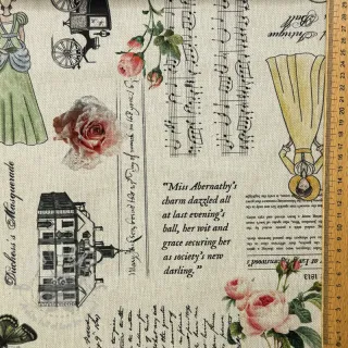 Dekorativno blago Linenlook Regal Newspaper digital print