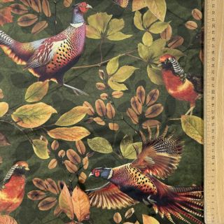 Dekorativno blago VELVET Pheasant Forest Leaf