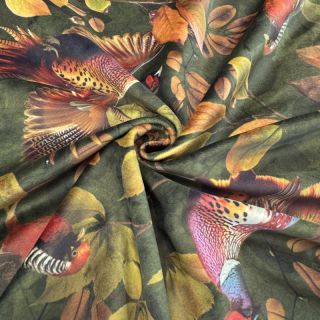 Dekorativno blago VELVET Pheasant Forest Leaf