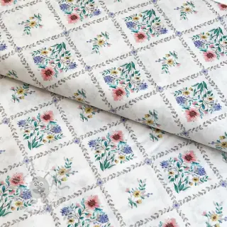Bombažna tkanina Flowers Tara off white design A digital print