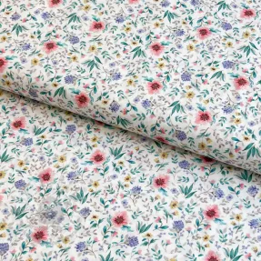 Bombažna tkanina Flowers Tara off white design B digital print