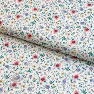 Bombažna tkanina Flowers Tara off white design B digital print