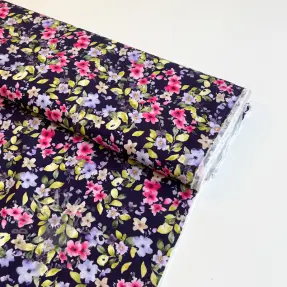 Viskoza RADIANCE Flower Uma navy digital print