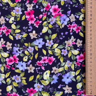 Viskoza RADIANCE Flower Uma navy digital print