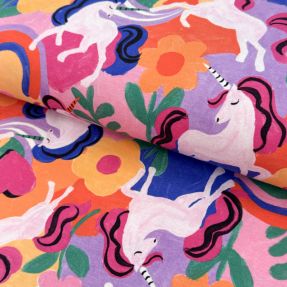 Pletenina Unicorns multicolour digital print
