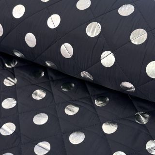 Prešita tkanina FOIL Dot navy