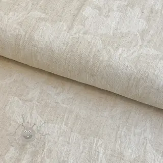 Bombažna tkanina z lanom JACQUARD Flowers natural