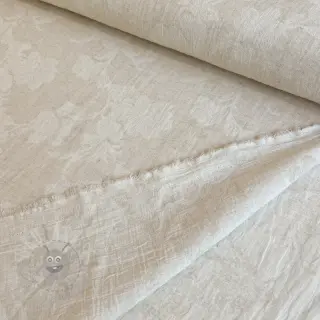 Bombažna tkanina z lanom JACQUARD Flowers natural