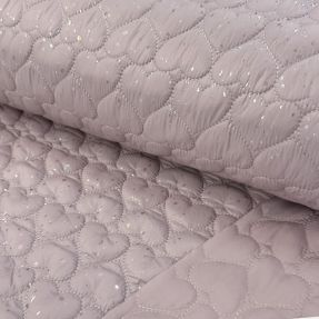 Prešita tkanina FOIL Hearts dark powder