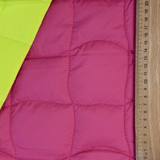 Prešita tkanina Graphic square pink lime