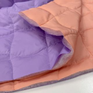 Prešita tkanina Graphic square lilac apricot