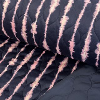 Prešita tkanina VELVET Stripes navy