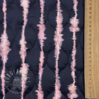 Prešita tkanina VELVET Stripes navy