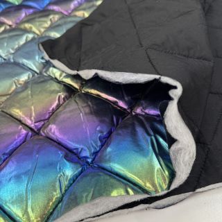 Prešita tkanina FOIL Rainbow multi