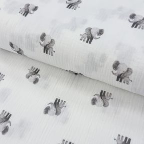 Dvoslojna gaza/muslin Animals design A digital print ORGANIC