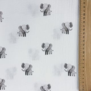 Dvoslojni muslin Animals design A digital print ORGANIC