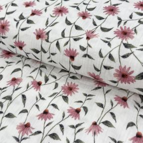 Dvoslojna gaza/muslin Flowers Simone digital print ORGANIC