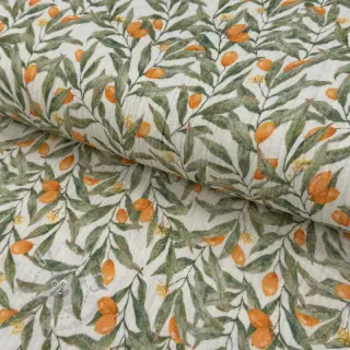 Dvoslojna gaza/muslin Leaves off white digital print
