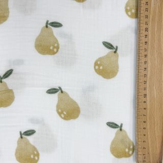 Dvoslojna gaza/muslin Pears design B digital print