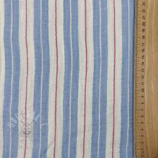 Dvoslojna gaza/muslin YARN DYED Line blue