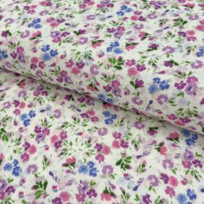 Dvoslojna gaza/muslin Flower Michaela off white digital print