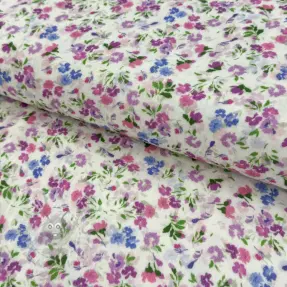 Dvoslojna gaza/muslin Flower Michaela off white digital print