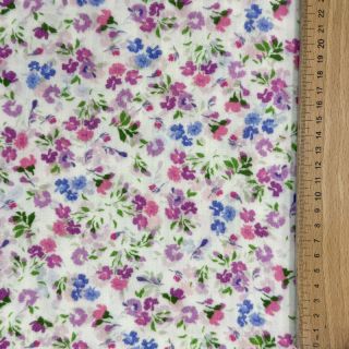 Dvoslojna gaza/muslin Flower Michaela off white digital print