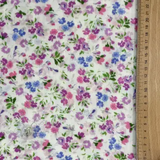 Dvoslojna gaza/muslin Flower Michaela off white digital print